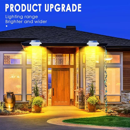 Gutter,40 LED Solar Patio DecorLs,DecklisOutdoor Waterproof Fence Lights for Wall Backyard Porch, Patio, Pool,Step Stairs,Yard, Garden, Pathway (2Pack White, Warm White Light)