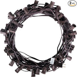 Brightown C9 Light Strand, 2 Pack 100 FT Outdoor String Lights Christmas Stringer with 100 Sockets for Christmas | Lumora