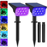 T-SUNUS RGB Solar Landscape Spotlights Christmas Outdoor IP65 Waterproof Color Spot Lights Auto Dusk to Dawn | Lumora