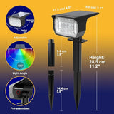 nipify 2 Pack Solar Spot Lights Outdoor Color Changing, 7 Modes Halloween RGB Solar Powered Waterproof Spotlight | Lumora