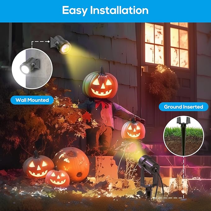ZYAN Landscape Spotlights with Sensor, 5 Lighting Modes for Brightness Adjustment, Dimmable Timer Auto On Off, Low | Lumora