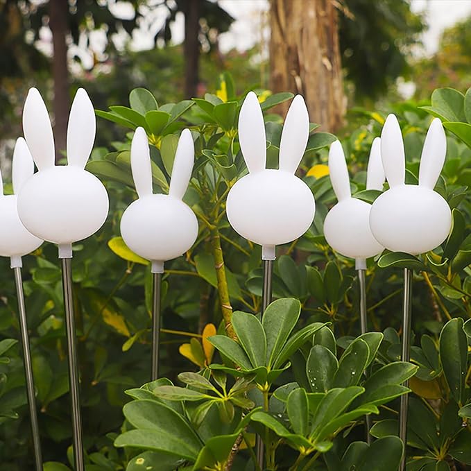 Easter Bunny Pathway Solar Lights Outdoor Easter Rabbits Solar Lights Spring Bunny Solar Yard Stake Light for Garden Patio Yard Pathway Lawn Decor