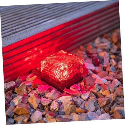 2pcs Solar Decorative Landscape Lights Colors Gradient Led Solar Bricks for Garden Pathway and Patio Easy to Install Outdoor Lighting