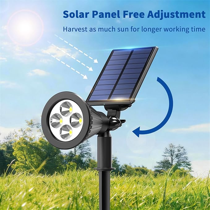 Solar Lights Outdoor Waterproof IP65,3000K Super Bright LED,2 Lighting Modes, Solar Powered Yard Garden Solar Spot | Lumora
