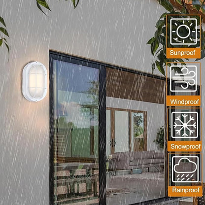 WISBEAM LED Bulkhead Light, Outdoor LED Wall Light for House, Dimmable, 6W Replace 60W, 450 Lumen 3000K Daylight White 80CRI, Waterproof, ETL Rated