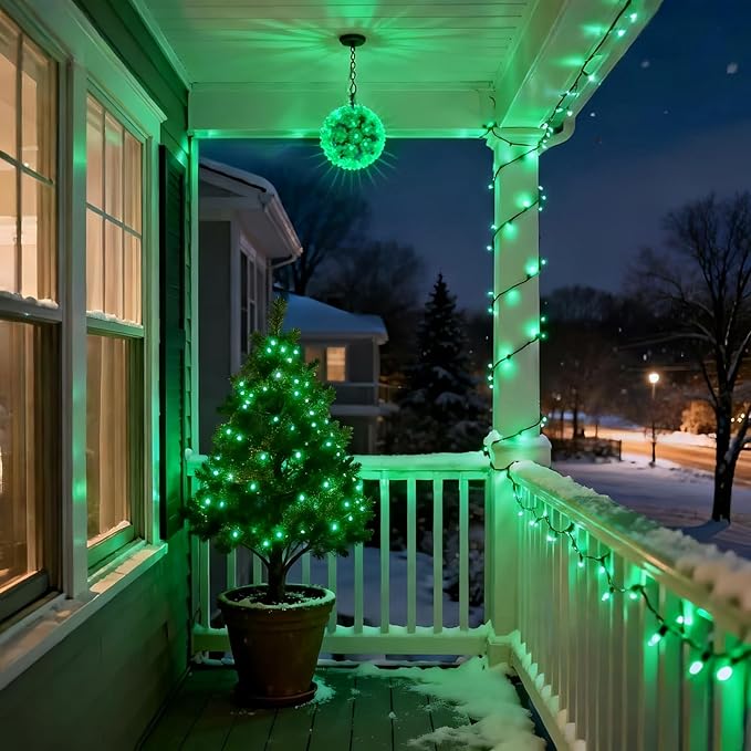 LUCKY SHINE 50 LED Green Starlight Sphere Ball Lights, UL Certified and Commercial Garade 6" Sphere Light, for Indoor and Outdoor Use.