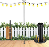 Heavy Duty Adjustable Light Pole for String Lights 1 Pack- 38mm Rust-Proof Metal Post with Deck & Fence Mount | Lumora