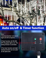 Flacchi Solar Meteor Shower Icicle Lights - 20 Tubes 480 LED Cascading Raindrop Lights, Outdoor Waterproof | Lumora