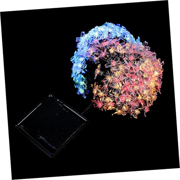 Solar Cherry Blossom String Lights LED Colorful Flower Shape Solar-Powered Outdoor Patio Lights with Modes for | Lumora