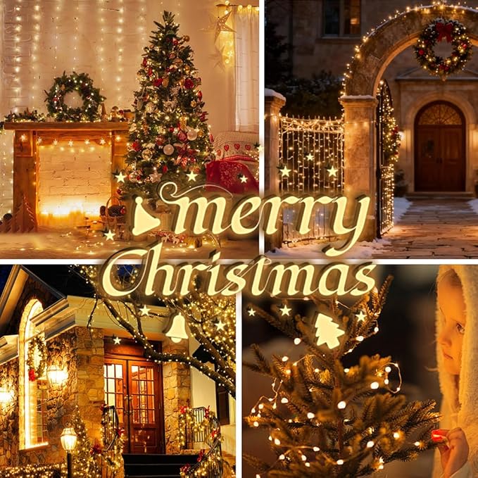 LetsFunny Outdoor Christmas Lights with 8 Modes, 300 LED 108 FT Connectable Waterproof, Twinkle Fairy String Light for Xmas Tree Garden Yard Patio Wedding Home Indoor Holiday Decorations