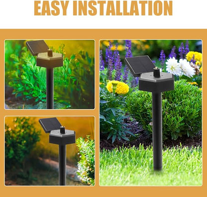 Beaupretty 2pcs Outdoor Solar Garden Lights Waterproof LED Solar Pathway Stake Lights for Lawn Yard Landscape Lighting Decor