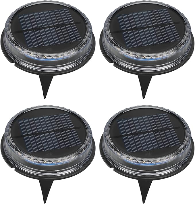 Hyuduo Solar Ground Lights Outdoor, IP65 Waterproof Pathway LED Lights with Warm White Light, Auto On/Off Sensor, 4 | Lumora