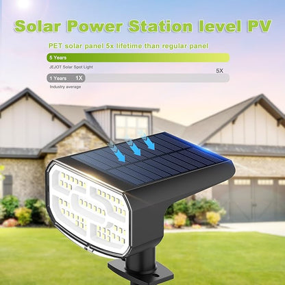 DAMINY Solar Spotlights Waterproof IP65,Auto On/Off,3000K 2 Lighting Modes Solar spot Lights for Garden,Pathway,Yard,Landscape-6 Pack