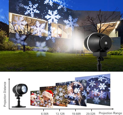 Tangkula Christmas Snowflake LED Projector Lights, Rotating Snowfall Projection with Remote Control, Outdoor Landscape Decorative Lighting for Christmas, Holiday, Party, Wedding, Garden, Patio