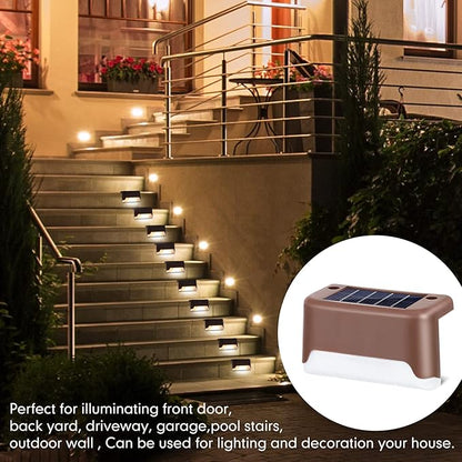 Tuanse 36 Pieces Solar Deck Lights Outdoor Solar Step Waterproof Led Lights for Outdoor Stairs, Step, Fence, Yard, Patio, Railing, Garden and Pathway(Warm White)