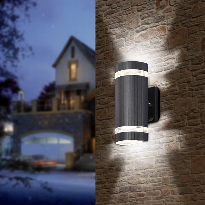 LED 4 Pack Semi Cylinder Up and Down Lights Outdoor Wall Light,Body in Aluminum Waterproof Outdoor Wall Lamps,3000k | Lumora