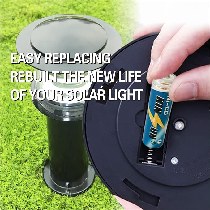 KINSUN 8-Pack Rechargeable Battery 1.2V Ni-Cd AA 900mAh for Outdoor Solar Garden Light Landscape Lights Path Lights