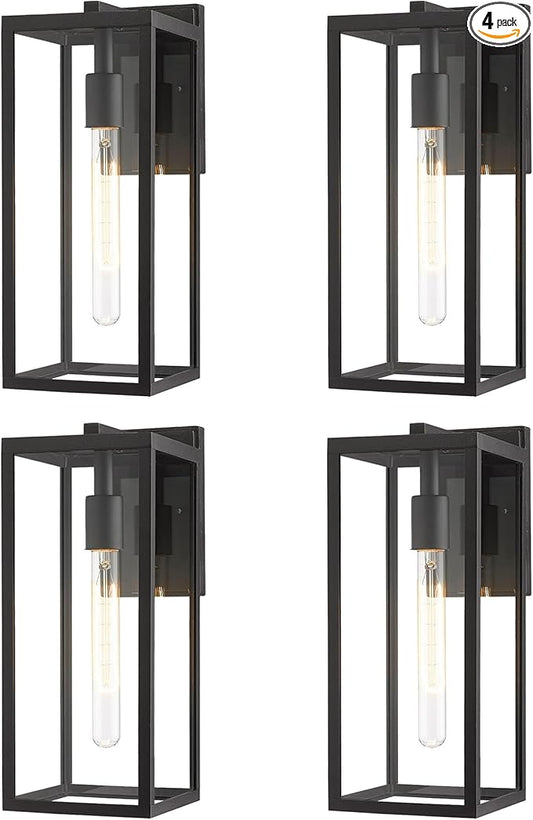 Bestshared Outdoor Wall Lantern, 13.4In Tall Wall Sconce Light, Anti-Rust Modern Porch Light,Outdoor Patio Lighting with Clear Glass for Front Porch Corridor Doorway Patio(1 Pack)