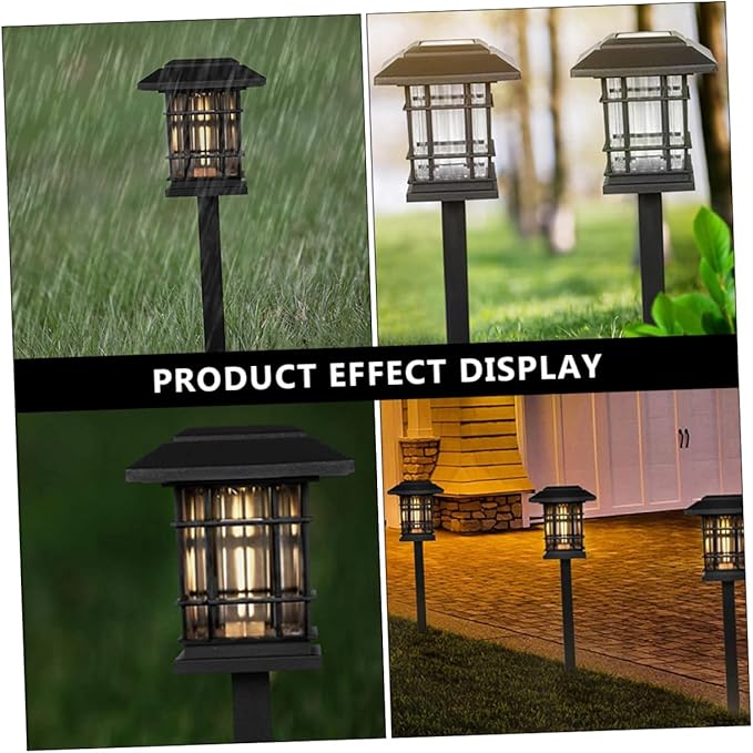 Toyvian Solar LED Landscape Lights for Outdoor Garden Pathway Waterproof 4-Piece Set Dusk-to-Dawn Sensor for Yard Lighting
