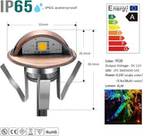 LED Deck Stair Lighting Kit, Low Voltage Patio Deck Lamp IP65 Φ1.38 Indoor Outdoor Wood RGB Multicolored Recessed | Lumora
