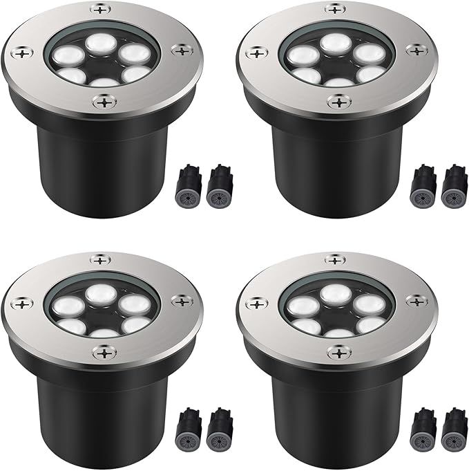 JESLED Low Voltage Landscape Lights, 6W LED Well Lights IP67 Waterproof, 6000K Bright - Outdoor Lighting Accessory | Lumora