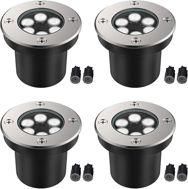 JESLED Low Voltage Landscape Lights, 6W LED Well Lights IP67 Waterproof, 6000K Bright - Outdoor Lighting Accessory | Lumora