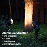 Low Voltage Spotlights 8PK 3W MR11 LED Floodlights 12V AC Outdoor Spot Lights Landscape Lighting Kit 200 Lumens | Lumora