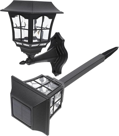 ARTIBETTER 2pcs Solar Yard Lights Outdoor Garden Solar LED Landscape Lighting Waterproof Warm White Wall Mounted Path Lights for Patio Lawn and Courtyard