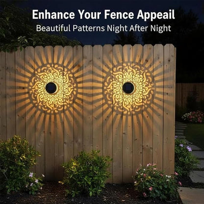 2026 New Decorative Solar Mandala Lights Outdoor Garden - Metal Waterproof Pathway Lights Solar Powered, Shadow Projection Landscape Lighting for Backyard, Patio, Walkway, Lawn, Porch Decor (5pcs)