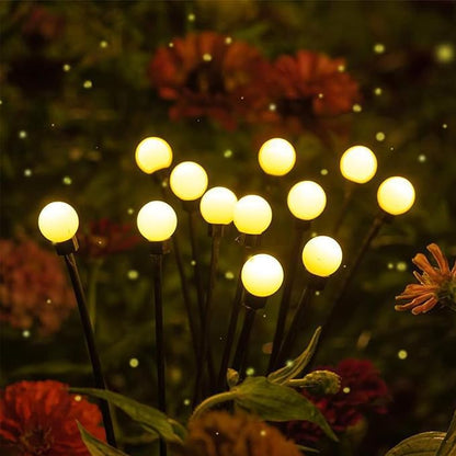Outdoor Solar Powered Swaying Lights Landscape Lighting Waterproof Garden Firefly LED Lights Sway Swing by Wind Outside Patio Yard Backyard Lawn Flowerbed Christmas Decorations Gifts 2 Pack