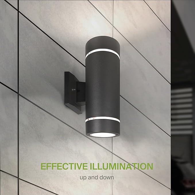 ASD 2 Light Outdoor Wall Light Fixture | 120W E26 Bulb Socket 120V ETL Cylinder Up Down Lights | | Lumora