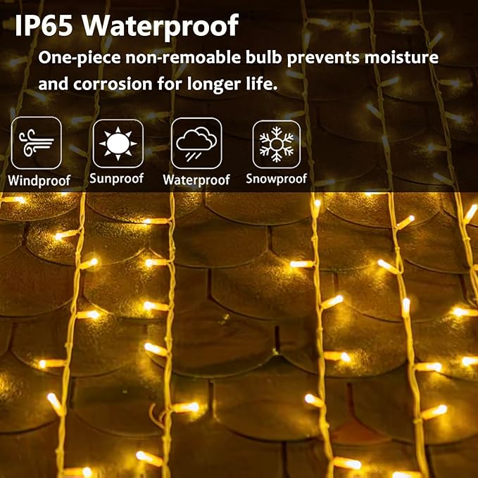50 Counts Warm White LED Christmas Lights, 25ft Commercial Grade Outdoor String Lights - Waterproof UL Certified | Lumora