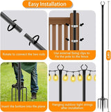 10 Pack 10 FT String Light Poles,Metal with Fork Lights Poles for Outdoor String Light, Rustproof Heavy Duty for | Lumora