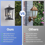 Dusk to Dawn Outdoor Wall Lantern, Large Exterior Wall Sconce Light Fixture with E12 Base, Waterproof Wall Mount | Lumora