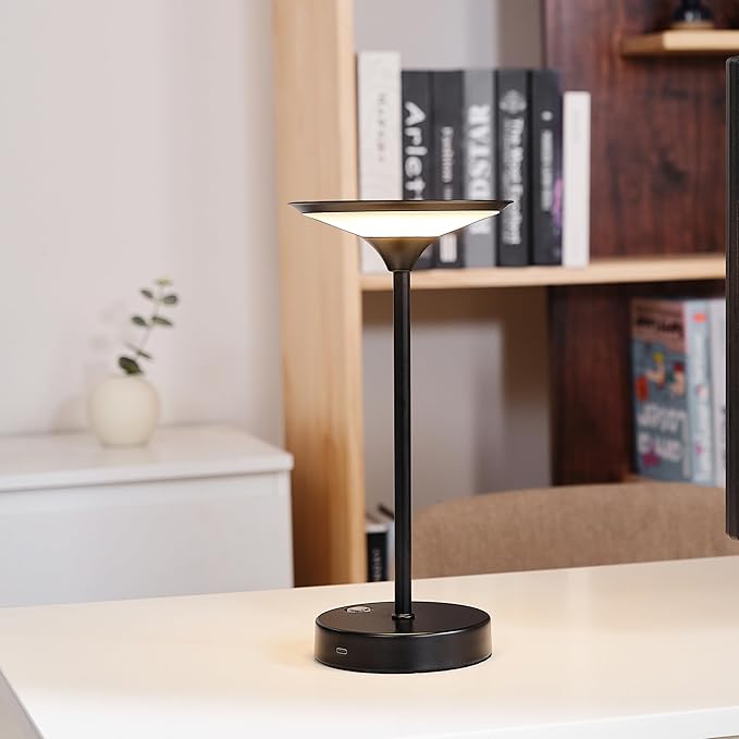GLOBE Electric x Novogratz 60000031 12" 1.5W LED Integrated Outdoor Table Lamp, Matte Black, Frosted Diffuser, USB-C Charging Cable, On/Off Touch Switch on Base, 3-Step Dimmer, Outdoor Table Décor