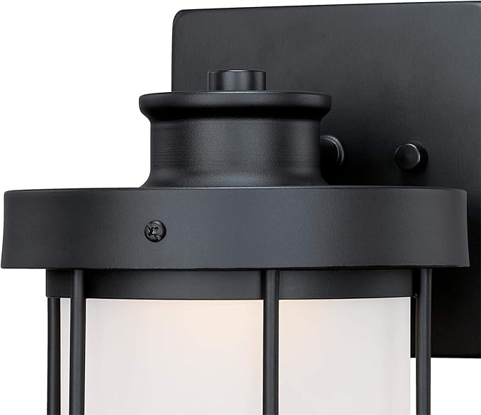 Westinghouse 6579100 Barkley Vintage One-Light Dimmable LED Outdoor Wall Light Sconce Matte Black Finish, Frosted | Lumora