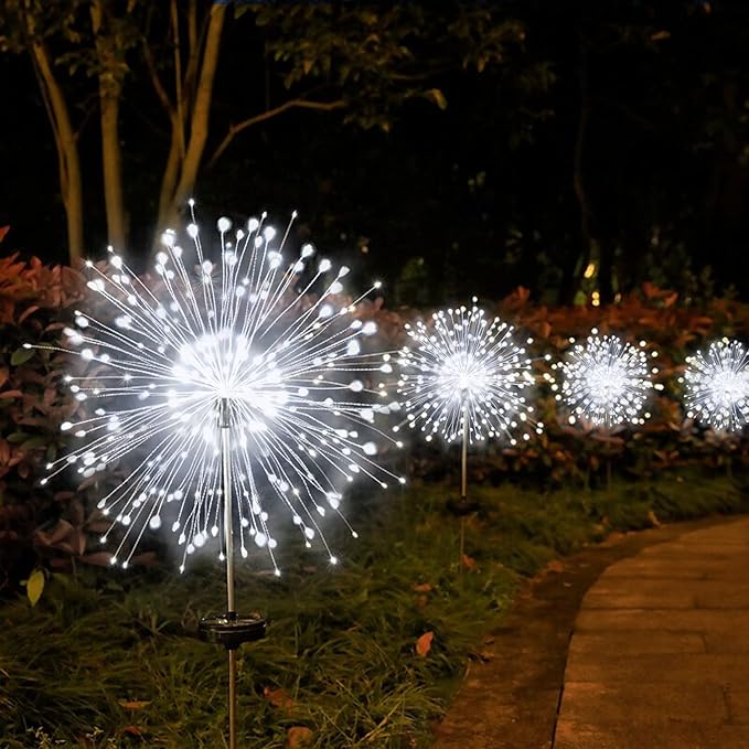 JJGoo Solar Firework Lights, 2 Pack 135 LEDs 2 Lighting Modes Solar Lights Outdoor Waterproof for Garden Patio | Lumora