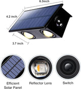 Fence Lights Solar Powered Outdoor Waterproof 3 Sided Wall LED Landscaping 12 Pack for Yard, Deck, Patio, Rail | Lumora