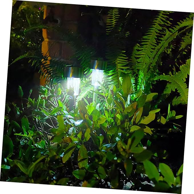 ibasenice 6pcs Solar Path Lights Durable Stainless Steel Landscape Lamp for Outdoor Garden and Driveway Decoration Design for Easy Ground Installation