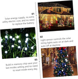 2sets Outdoor Solar Led String Lights of Led Warm Fairy Lights for Christmas Garden Patio Holiday Decor Each | Lumora