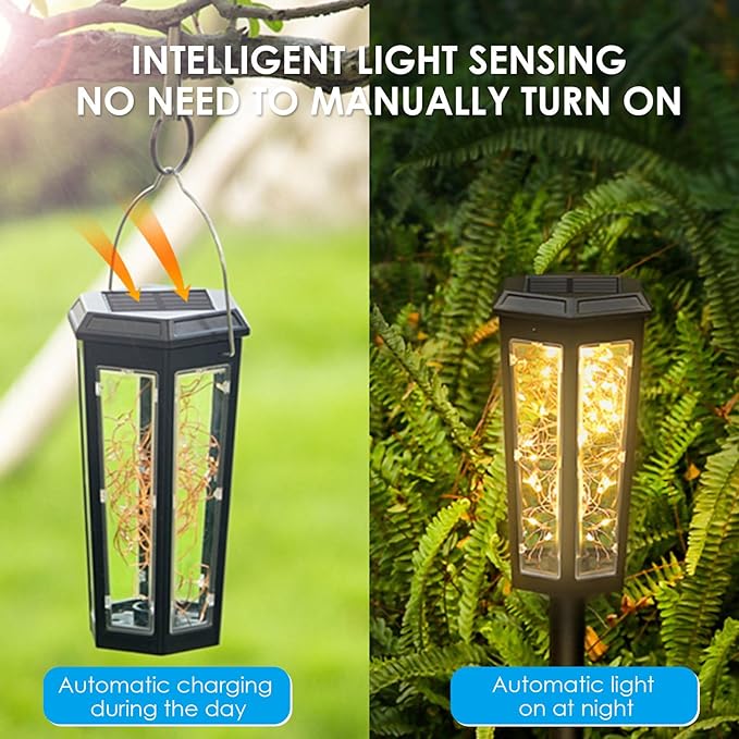 Outdoor Solar Pathway Lights - Waterproof Warm LED Garden Lamps | IP65 Rated Landscape Lighting for Patio, Yard, Walkway, Driveway, Backyard, Path Decor, Energy-Saving Night Illumination