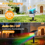 Fabrito Color Changing Solar Spot Lights Outdoor 10 Pack, [6+1 Lighting Modes] Auto On/Off RGB Spotlights | Lumora
