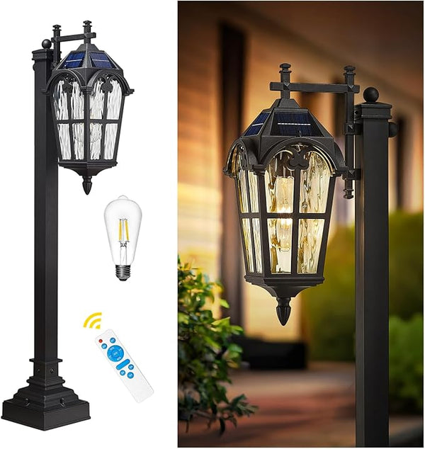 Emliviar Solar Pathway Light Outdoor, Garden Landscape Lighting Waterproof, 2700K LED Post Lamp with Remote | Lumora
