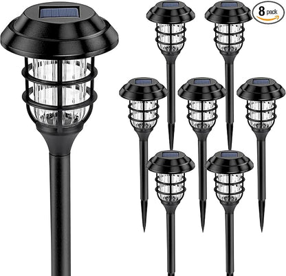 SOLPEX Solar Lights for Outside, Solar Outdoor Pathway Garden Lights Waterproof, Solar Powered Landscape Lighting for Yard, Garden, Pathway, Patio, Porch, Walkway, Driveway, 8 Pack(Cold White)