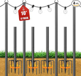 String Light Poles for Outside, 10ft Adjustable Metal Poles for Outdoor String Lights Hanging Light, Outdoor Light | Lumora