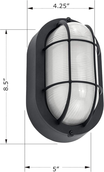 WISBEAM LED Bulkhead Light, Outdoor LED Wall Light for House, Dimmable, 6W Replace 60W, 450 Lumen 3000K Daylight White 80CRI, Waterproof, ETL Rated
