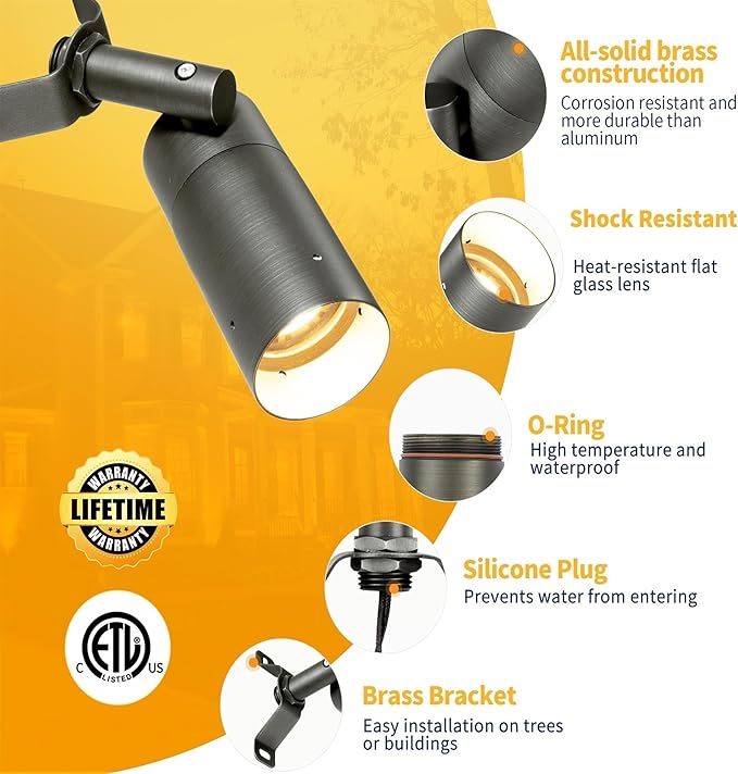 Gardenreet Landscape Downlight, Outdoor 12V Low Voltage Waterproof Wall Mounted Lights for Patio Yard Highlight | Lumora