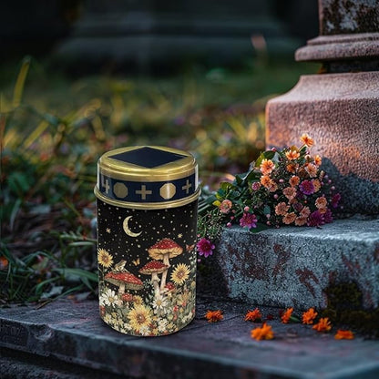Starry Mushroom Print Solar Lights Outdoor, Solar Pathway Lights Outdoor, Decorative Solar Powered Garden Yard Lights for Walkway Sidewalk Driveway