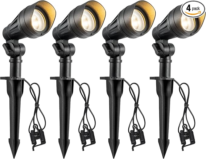 EDISHINE Low Voltage LED Landscape Lights with 35° Beam Angle, 3.2W 240LM 3000K Outdoor Landscape Lighting, CRI 80 | Lumora
