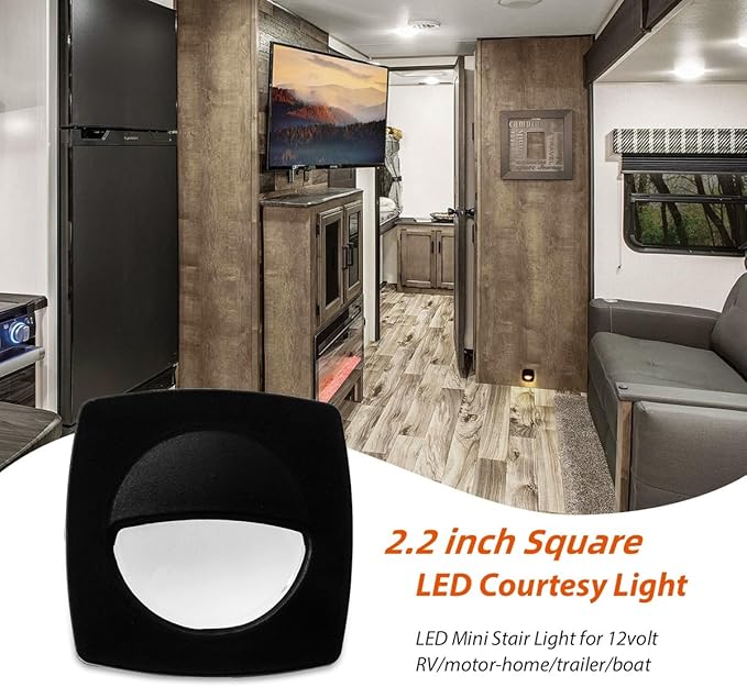Dream lighting 12 Volt Black Waterproof LED Courtesy/Deck/Landscape Lighting Fixture for RV, Marine, Boat, Recessed | Lumora